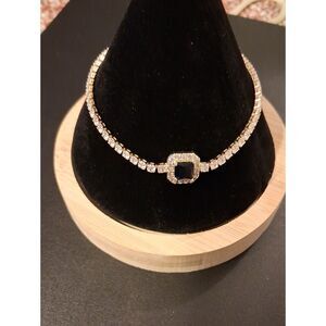 18k GF Blue CZ  Gemstone Tennis Bracelet New With Gift Box